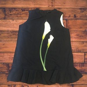 Black, sleeveless dress